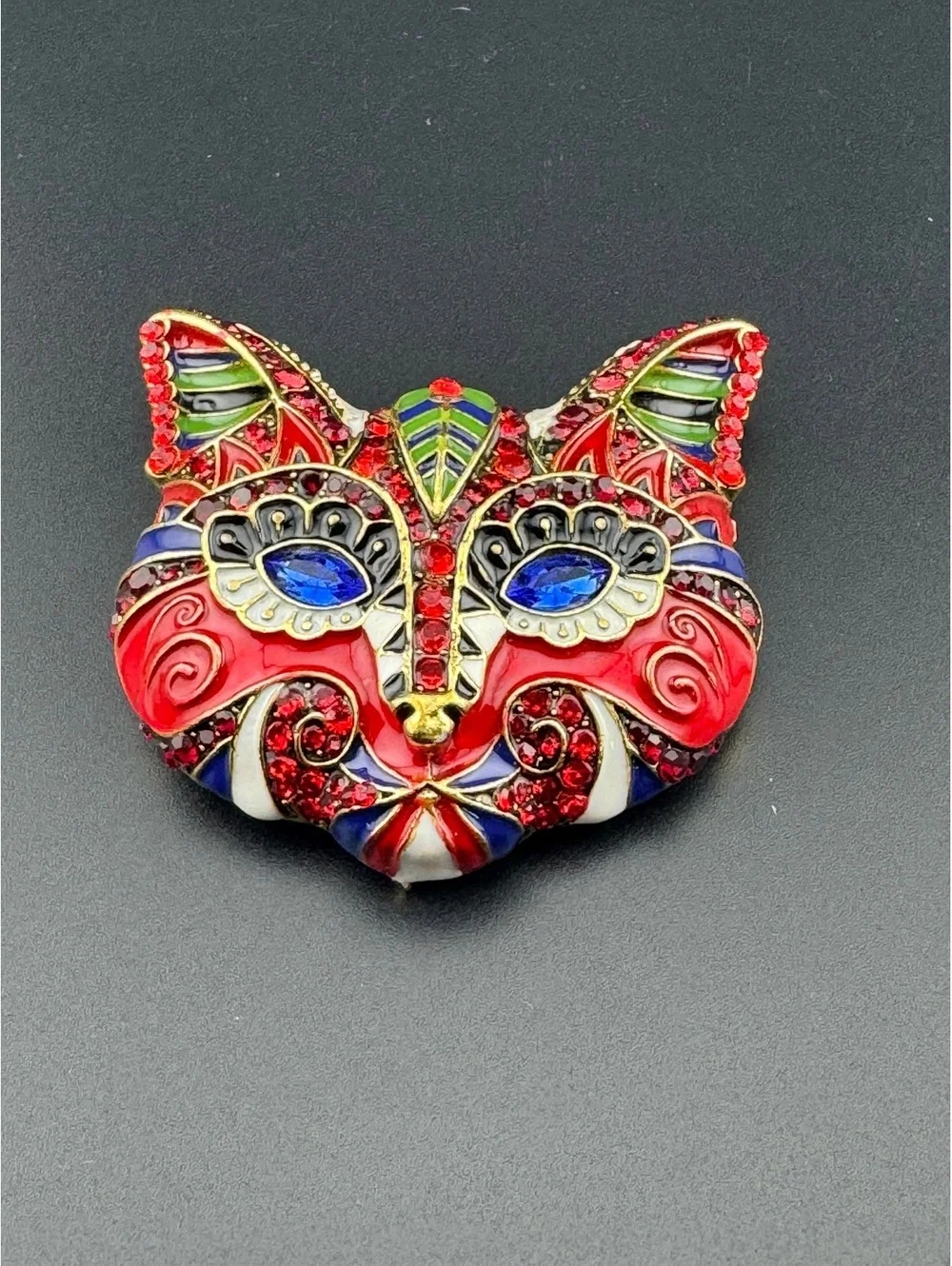 Unique Cat Mask Brooch